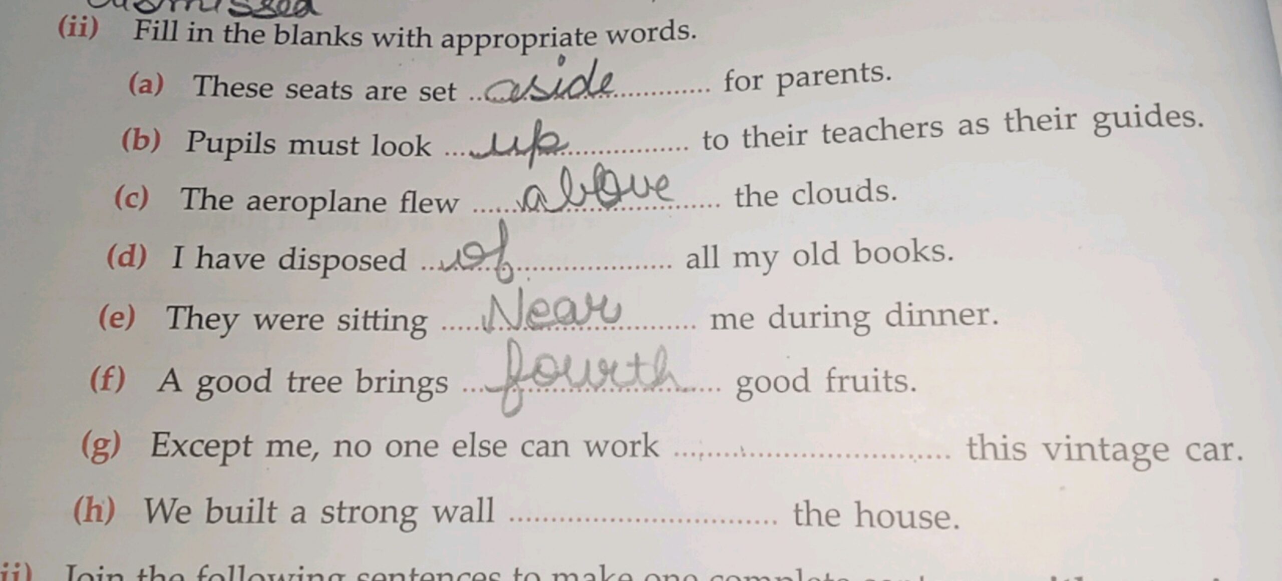 fill in the blanks with appropriate words