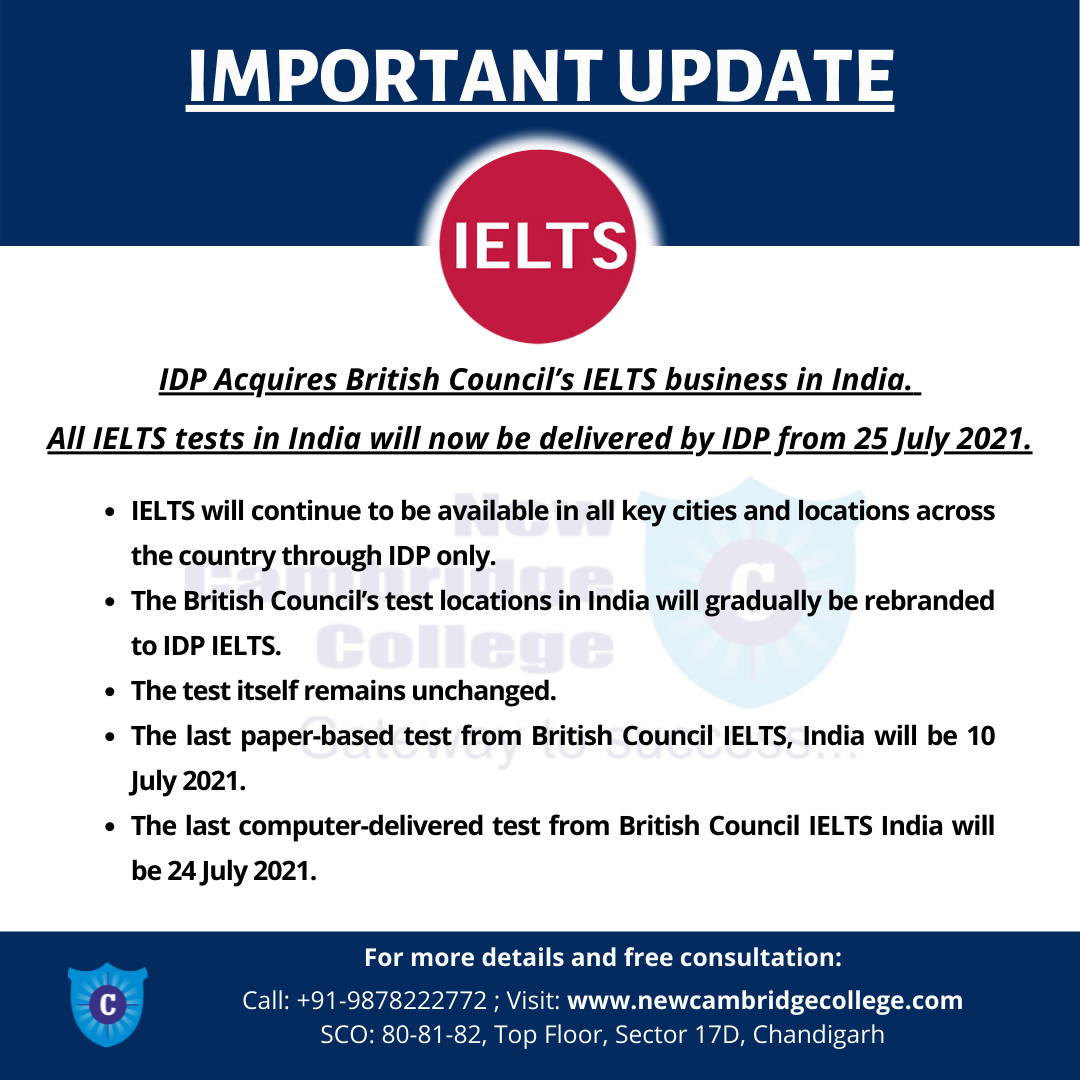 IMPORTANT IELTS UPDATE IDP Acquires British Council India