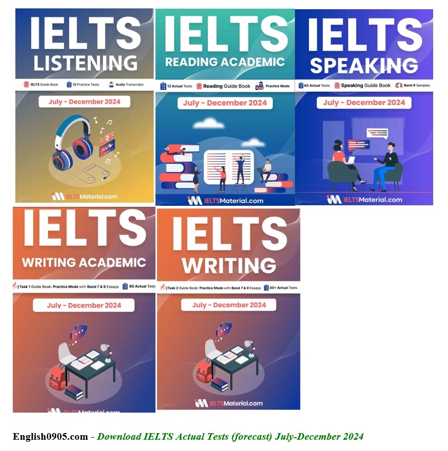Instant Download IELTS Actual Tests forecast July December 2024 PDF Audio Script English Lover