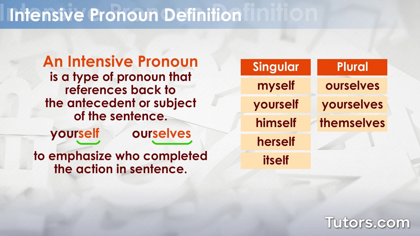 Intensive Pronoun Definition List U0026 Examples