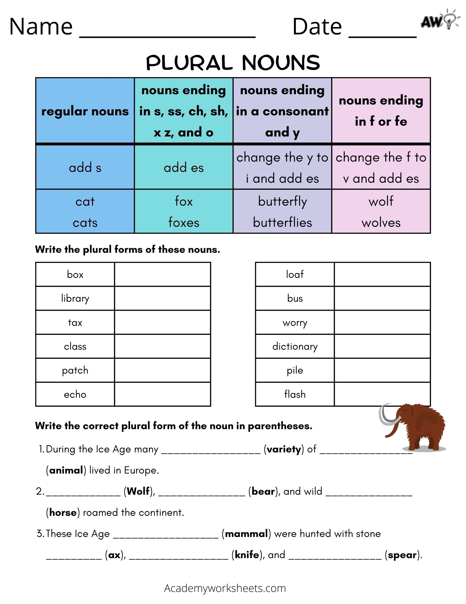 Irregular Plural Nouns Worksheets Academy Worksheets