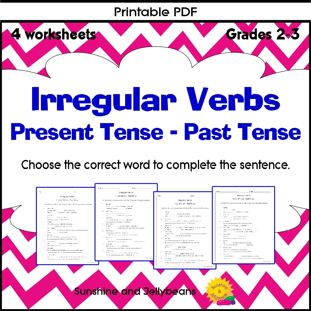 Irregular Verbs Present U0026 Past Tenses 4 Worksheets Grades 2 3 Made By Teachers