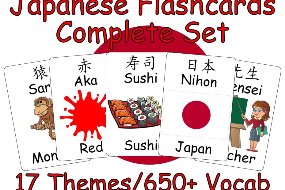 Japanese To English Bilingual Vocab Flashcards 17 Themes 650 Picture Cards Beginner Vocabulary Words For Kids