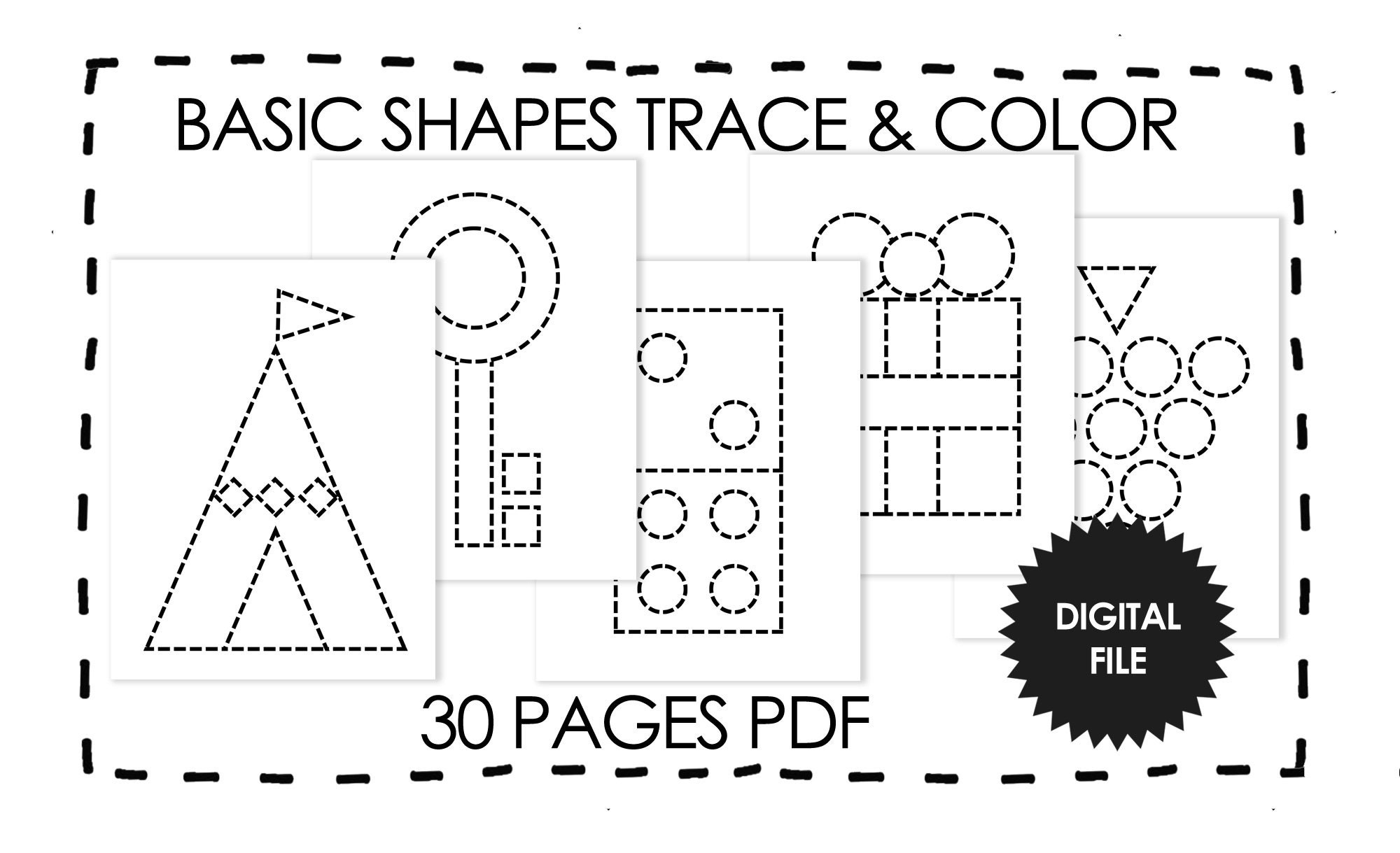 basic shapes tracing worksheets