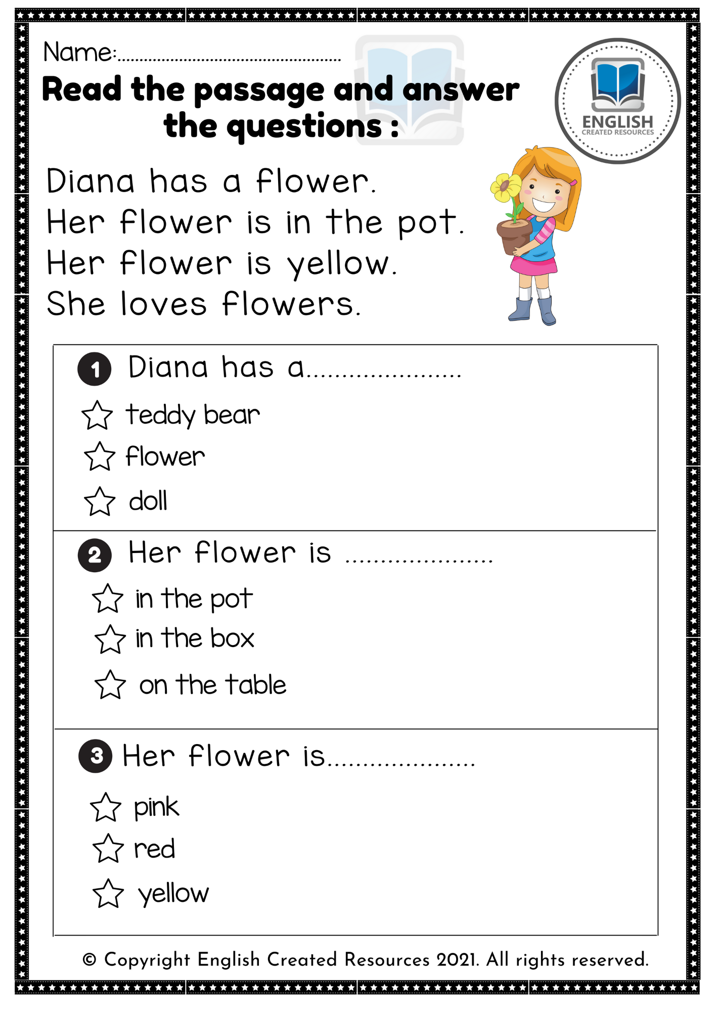 kindergarten level reading passages