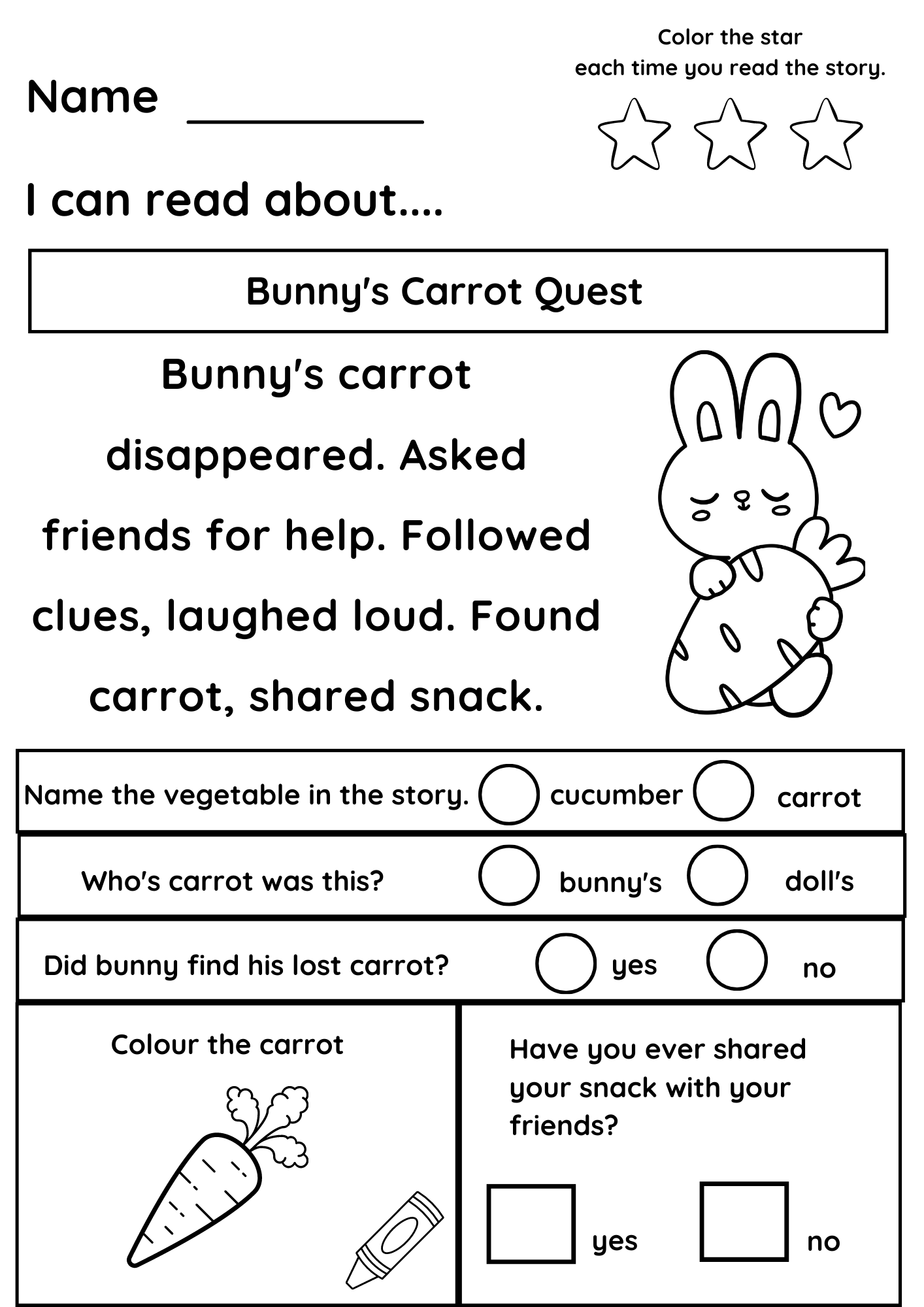 easy reading passages for kindergarten