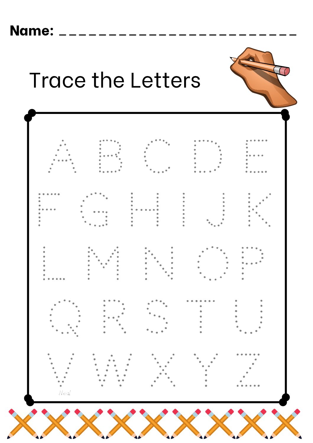 k5 tracing letters worksheets