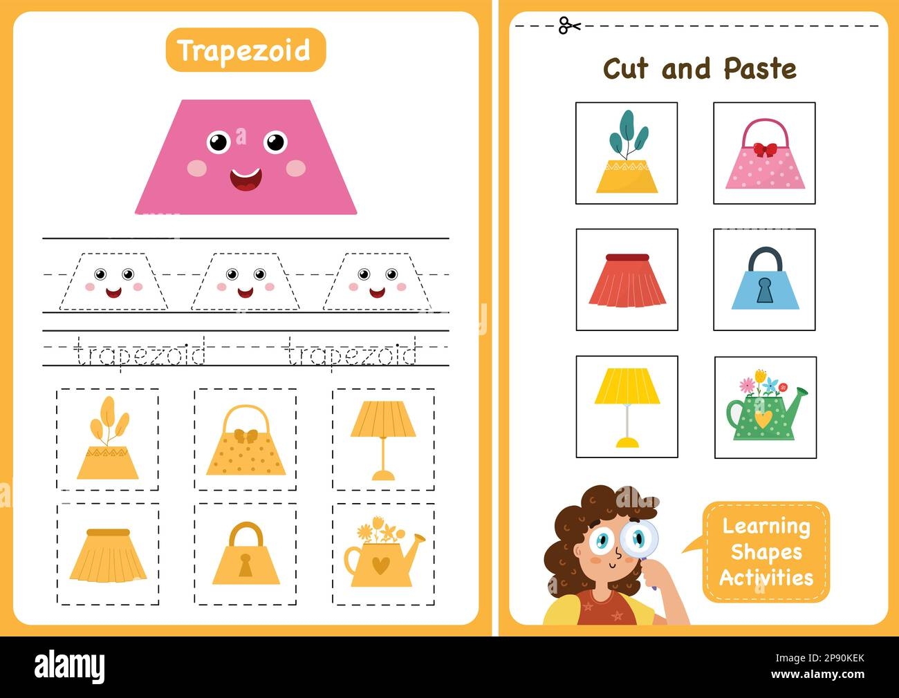Learning Shapes Activity Page Trapezoid Geometric Shapes 