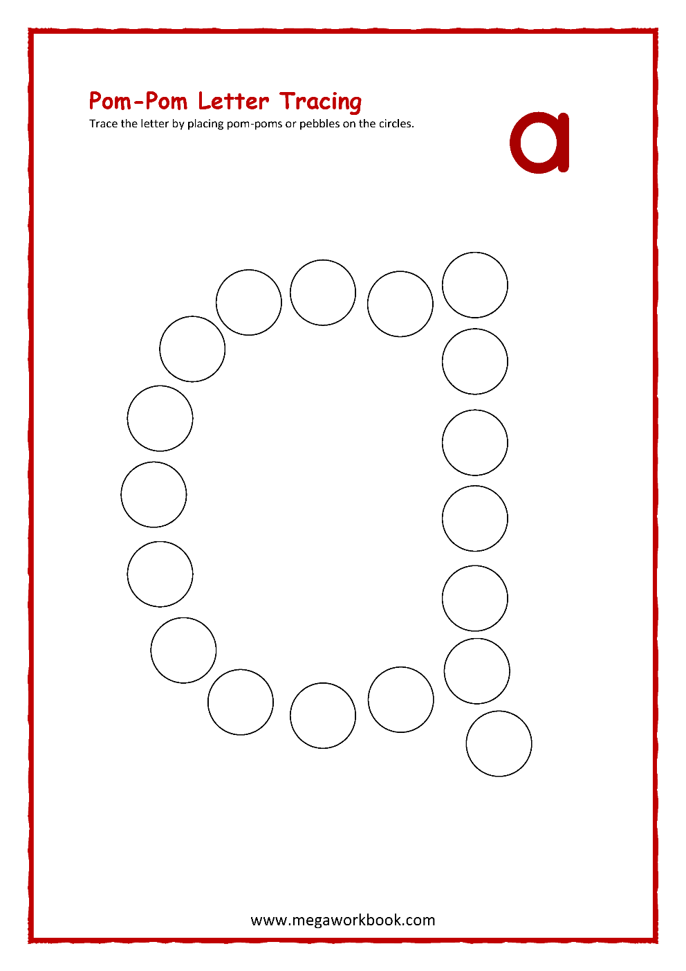 tracing activity letter a