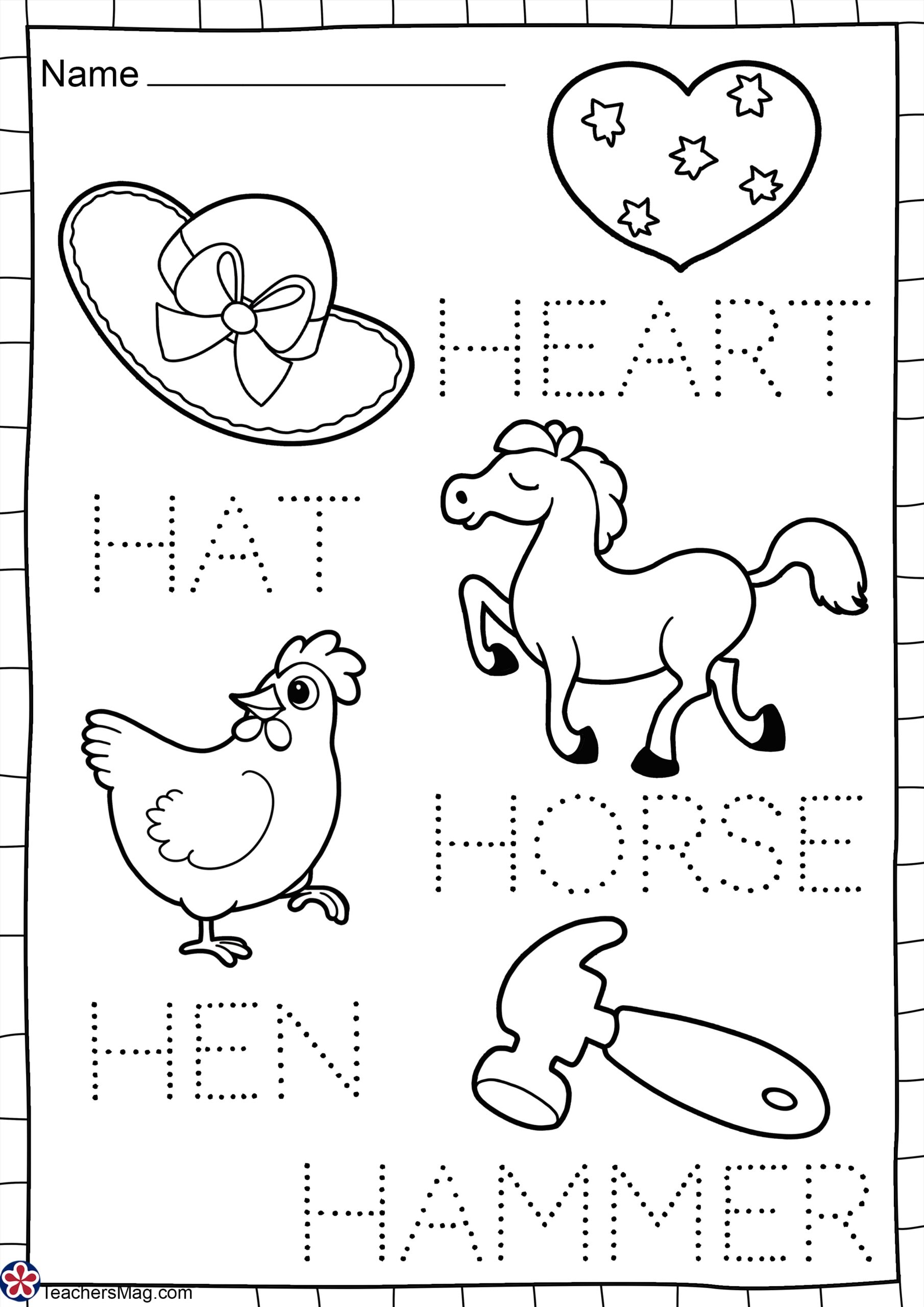 free tracing words worksheets