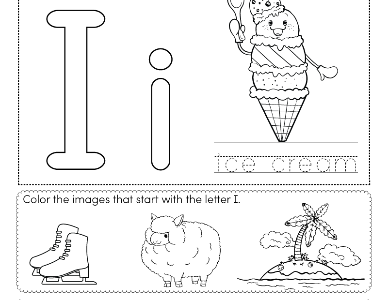 Letter I Coloring Worksheet Free Printable Digital U0026 PDF