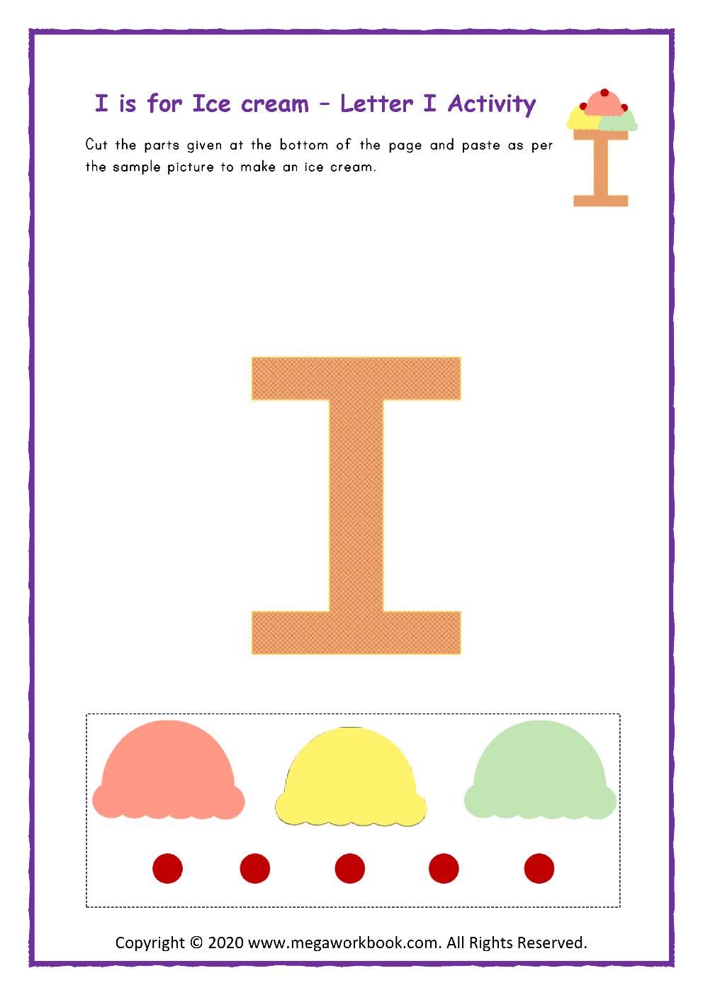 letter i template free printable
