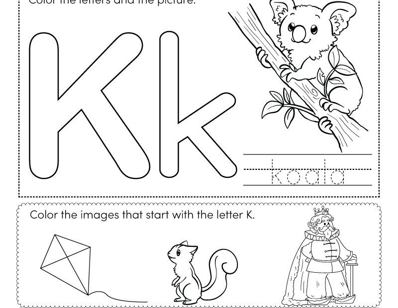 Letter K Coloring Worksheet Free Printable Digital U0026 PDF