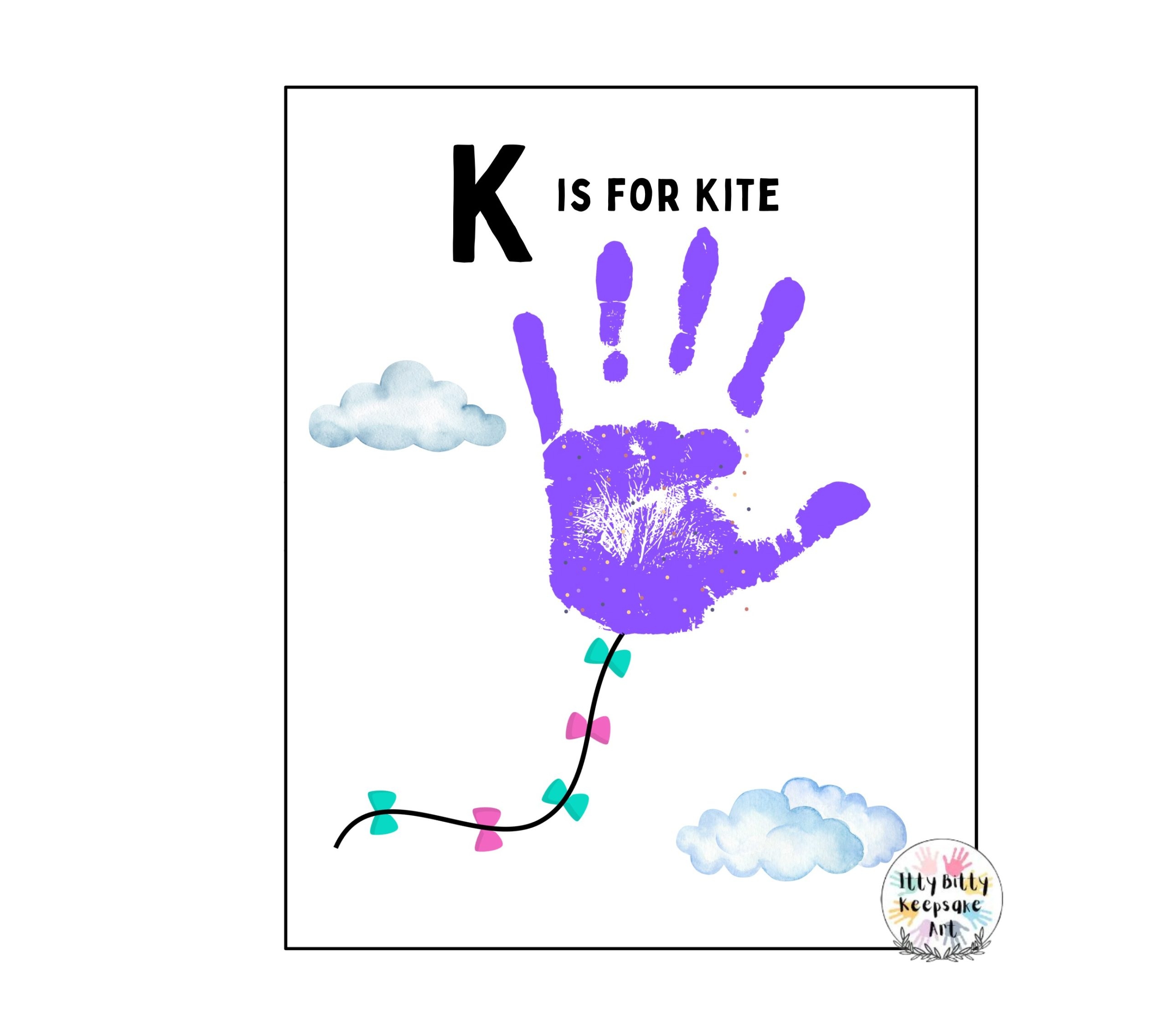 Letter K Handprint Art Craft Printable Template K Is For Kite Alphabet Made By Teachers