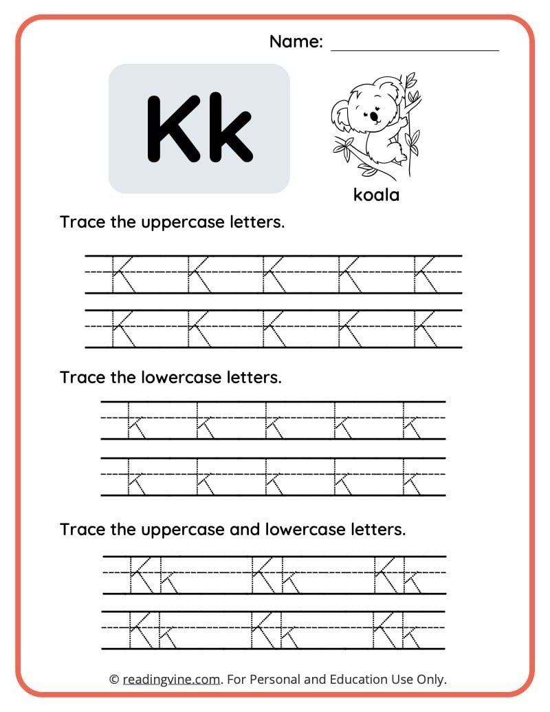 letter kk worksheets for preschool