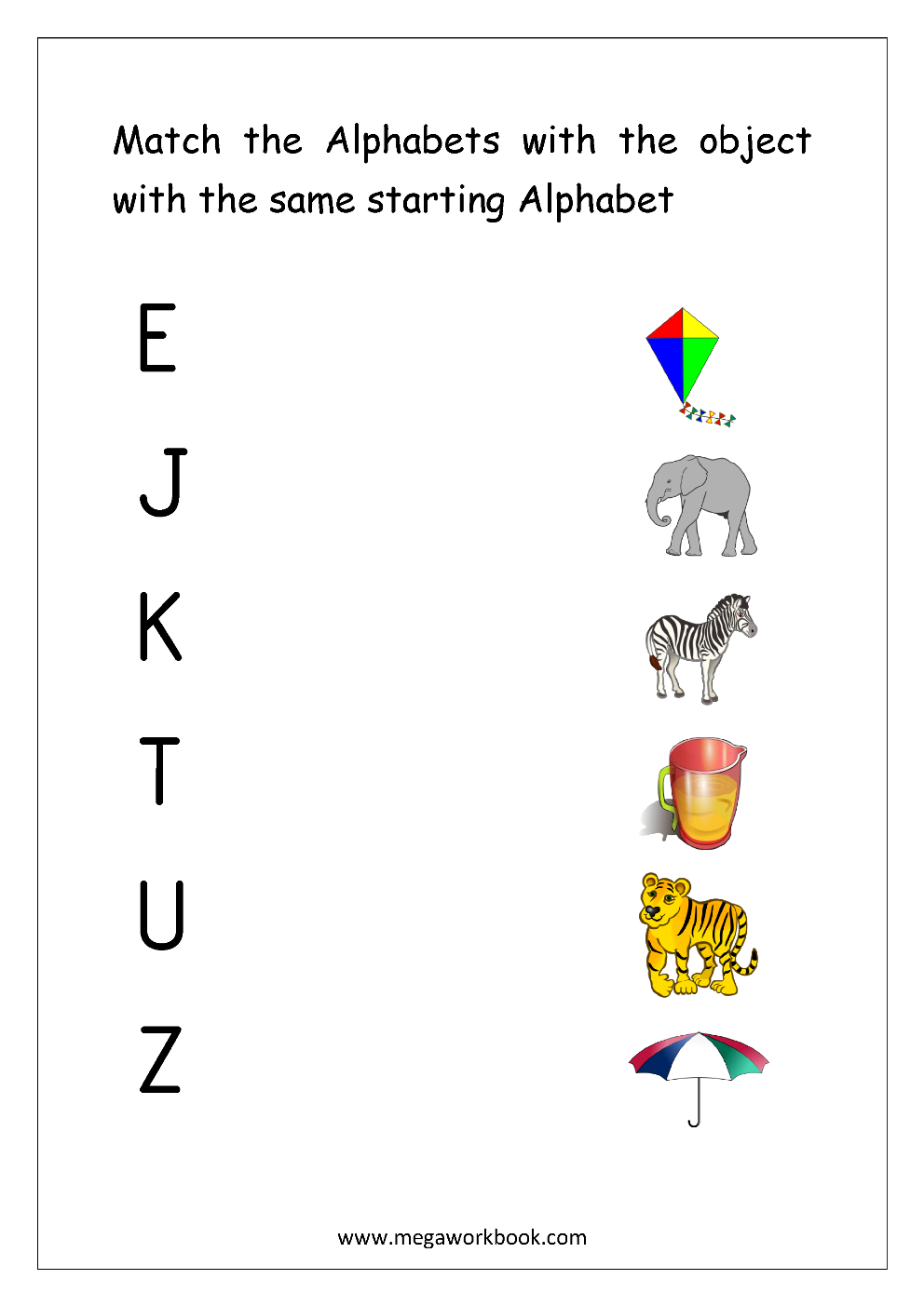 Letter Matching Worksheets Alphabet Matching Worksheets Alphabet Matching Printables MegaWorkbook