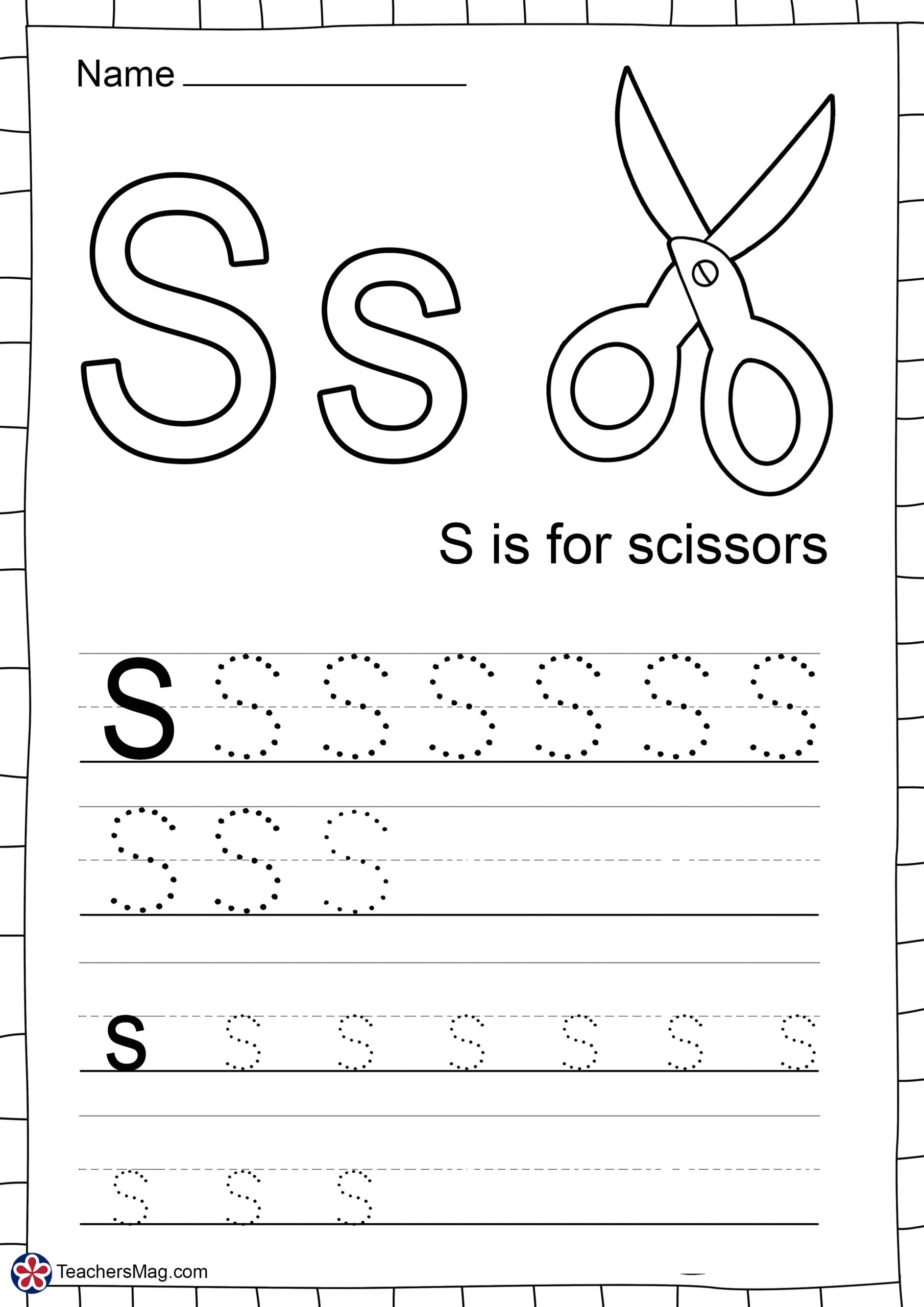 free printable letter s worksheets