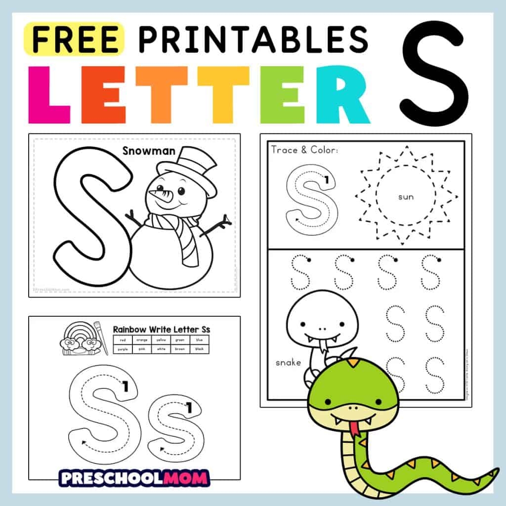letter s worksheet for prek