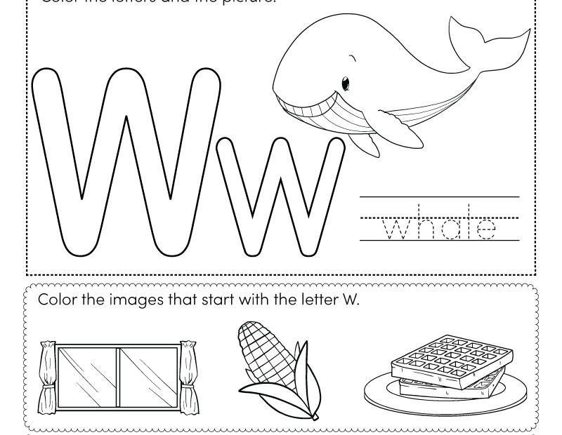 Letter W Coloring Worksheet Free Printable Digital U0026 PDF
