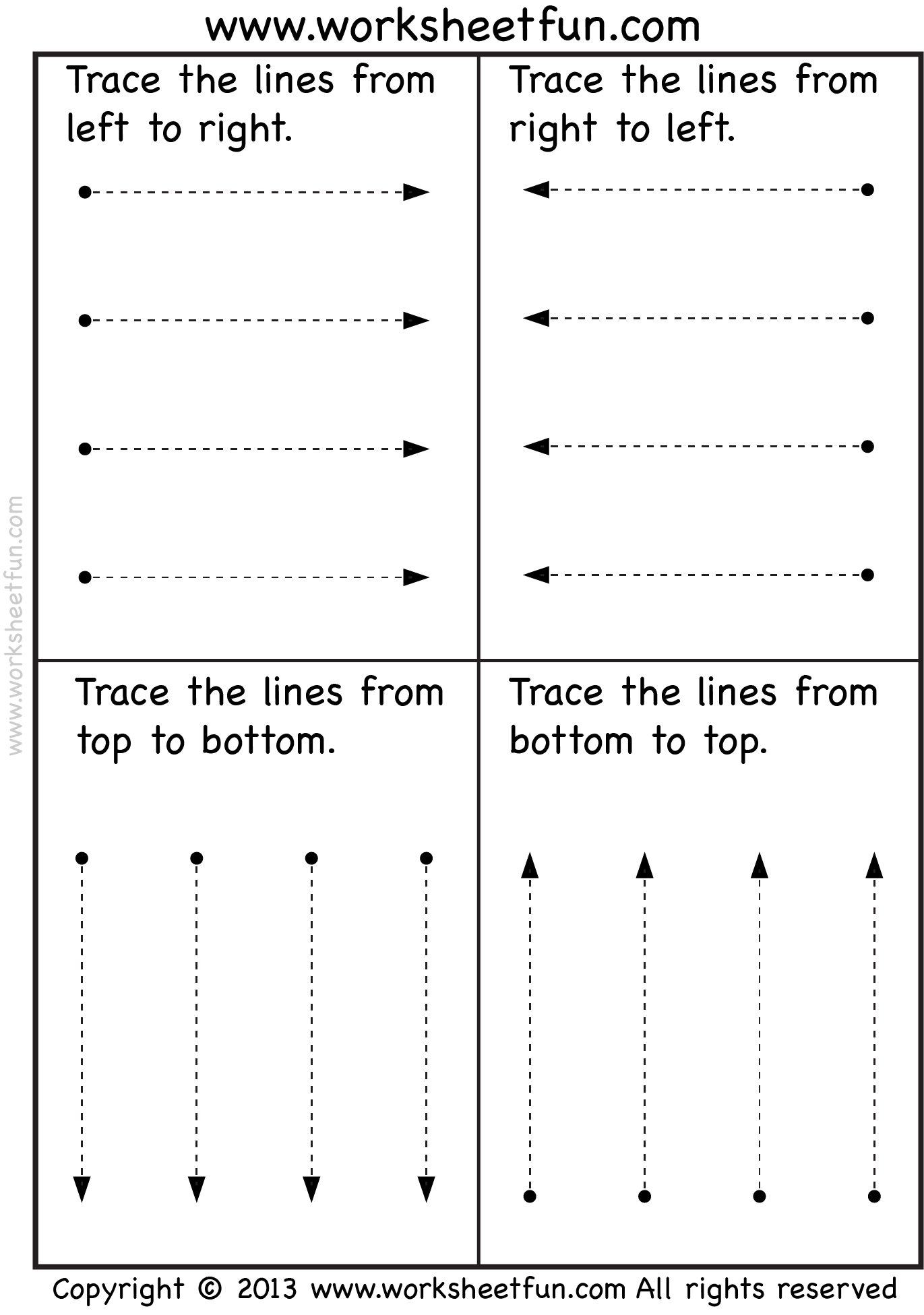 Line Tracing Vertical Horizontal And Slanted 3 Worksheets Worksheets Library