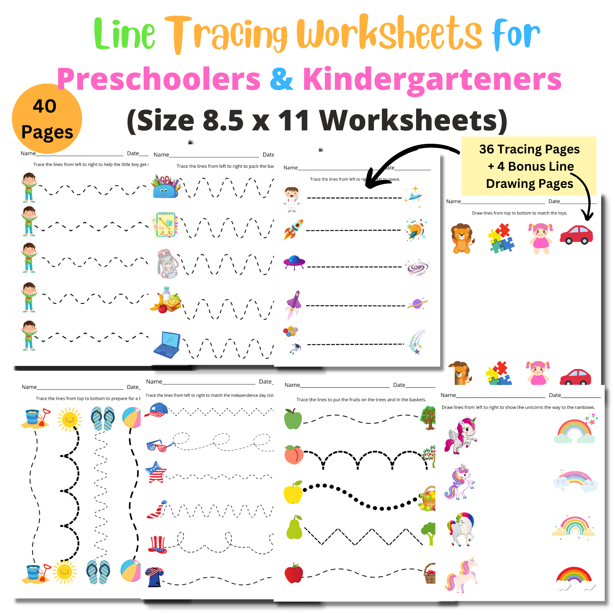 free preschool tracing lines worksheets