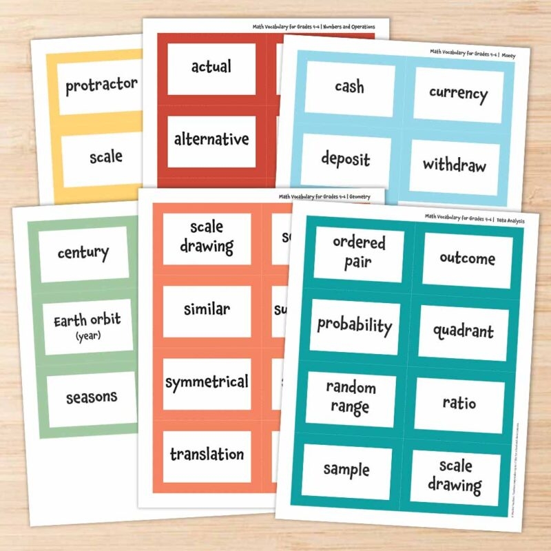 Math Words Vocabulary List Teaching Ideas And Free Printables 