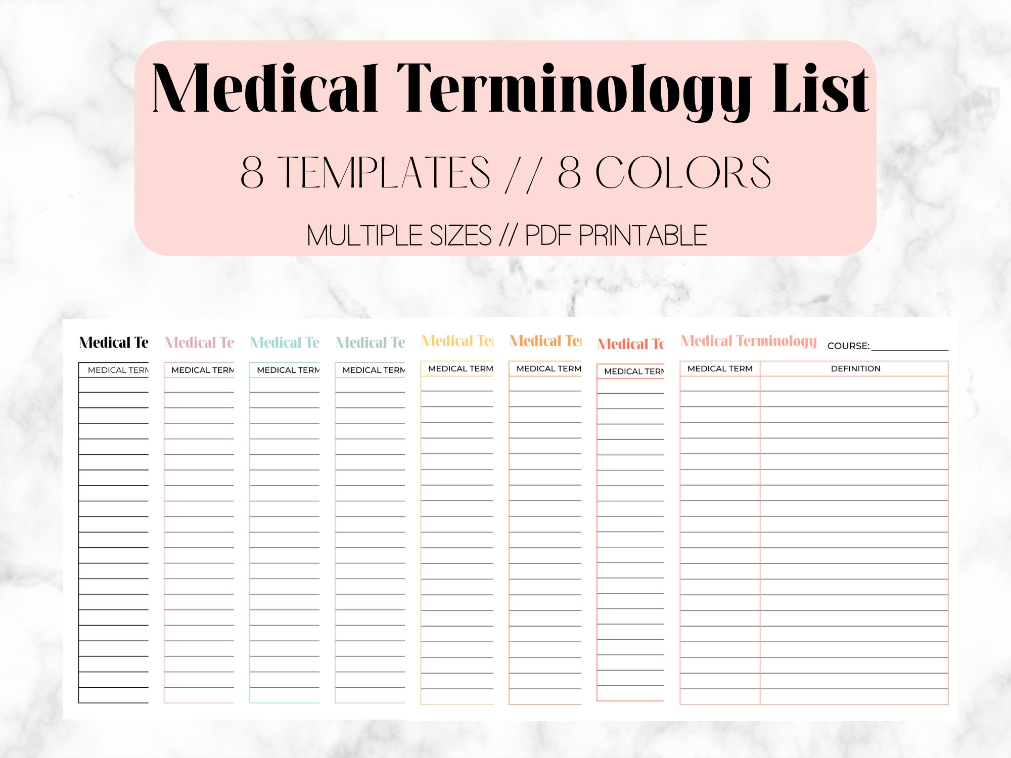 Medical Terminology List Medical Terminology Study Note 