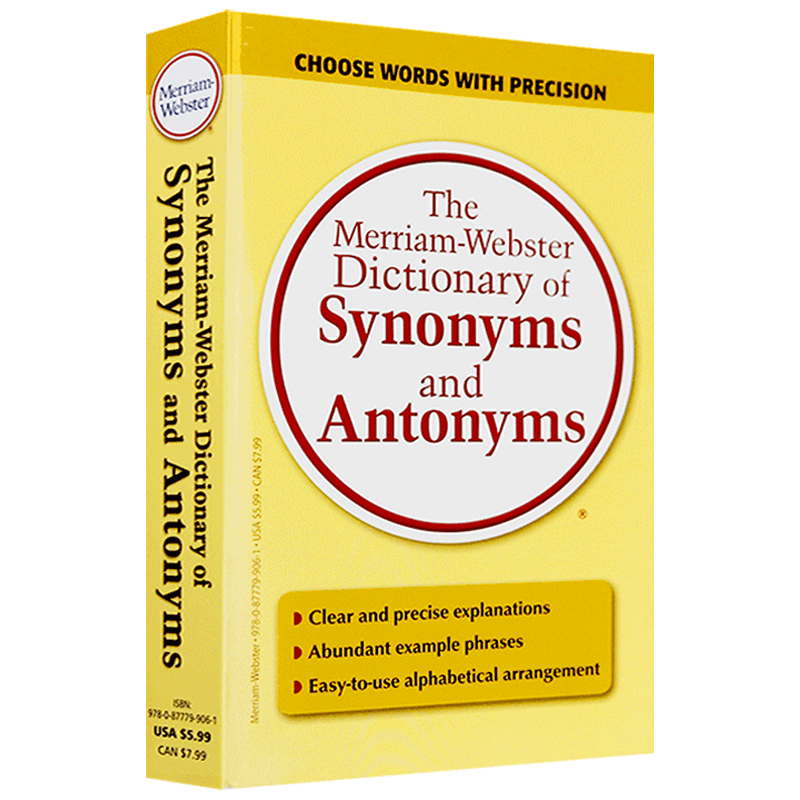 Merriam Webster Dictionary Of Synonyms And Antonyms Paperback