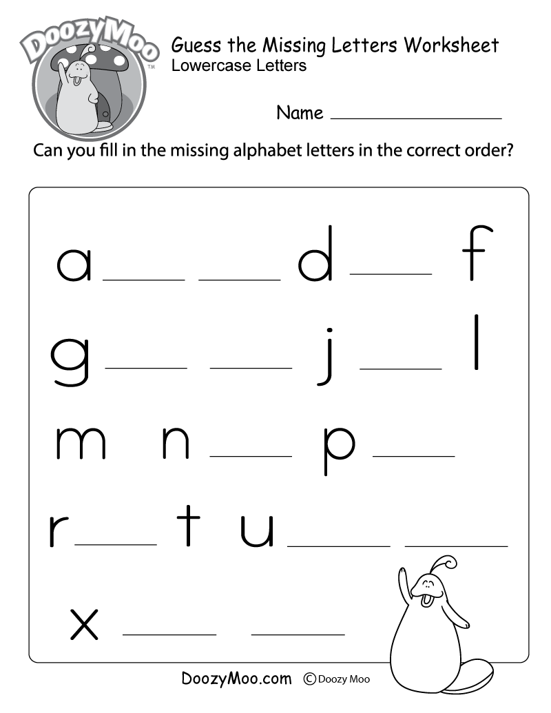 Missing Letter Worksheets Free Printables Doozy Moo