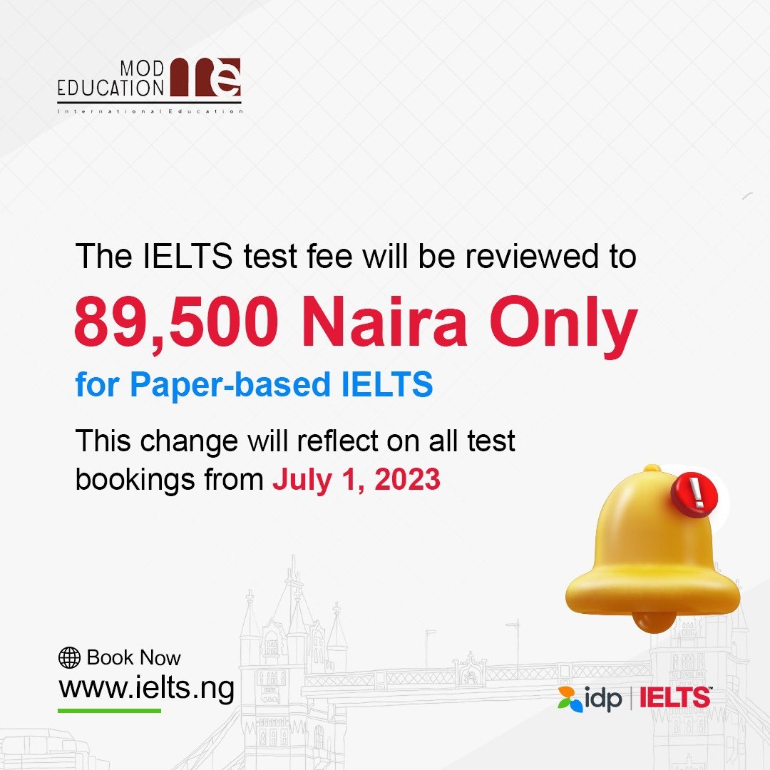 ielts test charges