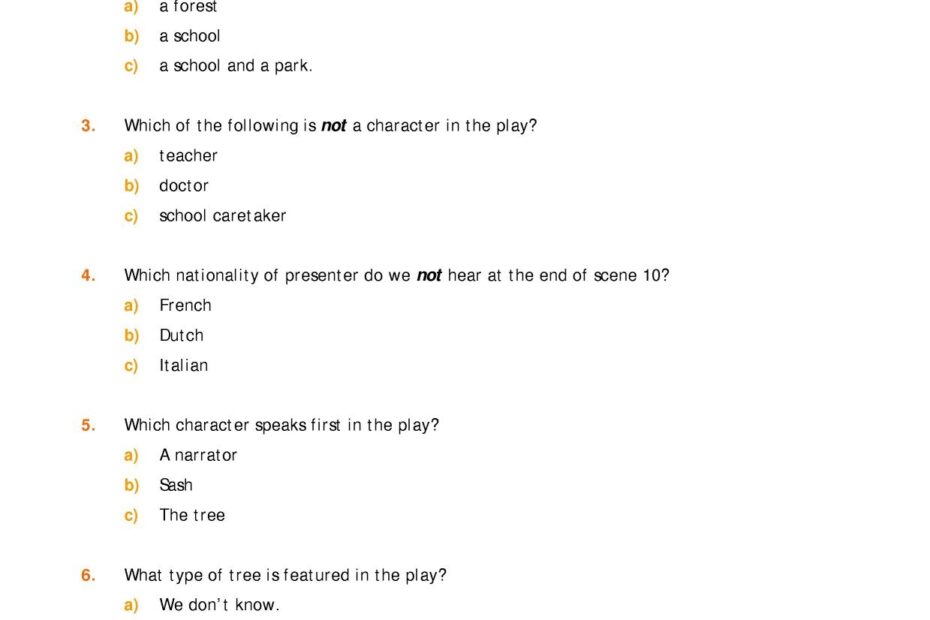 Multiple Choice Quiz Paving Paradise KS3 English Teachit