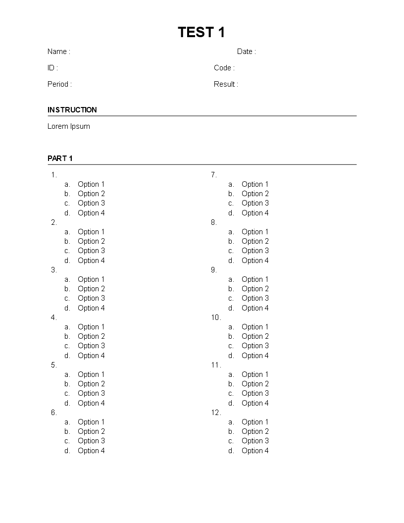 Multiple Choice Survey Template Templates At Allbusinesstemplates