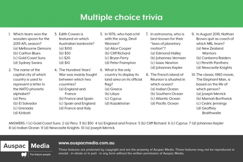 Multiple Choice Trivia