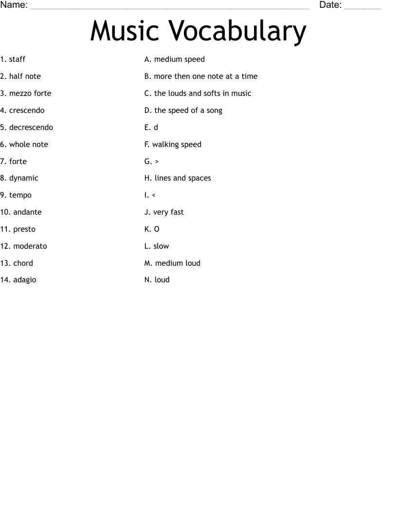 12 words relating to music