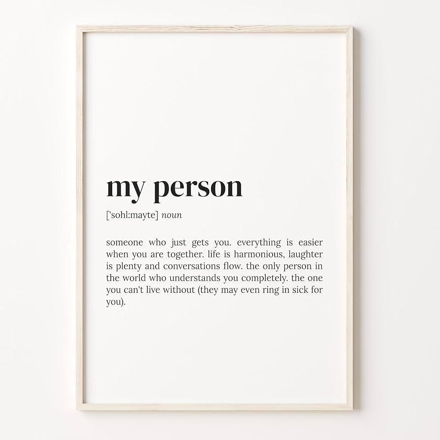 My Person Definition Print Dictionary Poster Quote Wall Art My Person Quote Gift Bestfriend Gift Bestie Gift Gift For Him Amazon co uk Home U0026 Kitchen