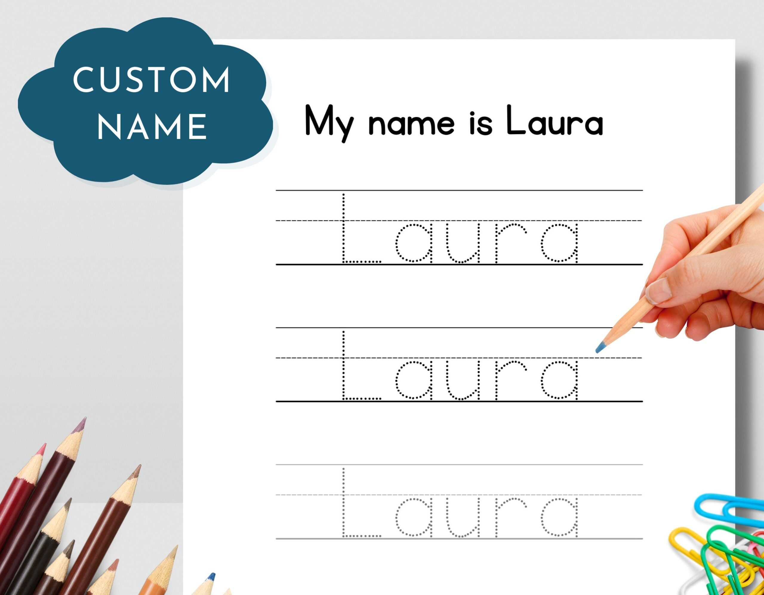 free printable trace name worksheet