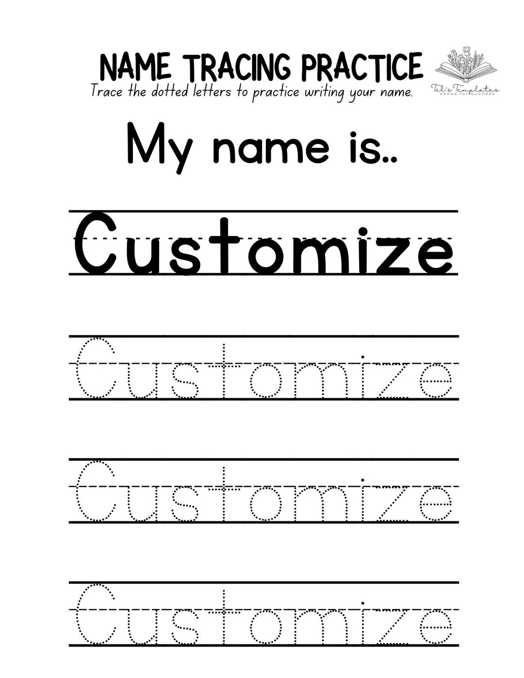 free name tracing worksheets printable
