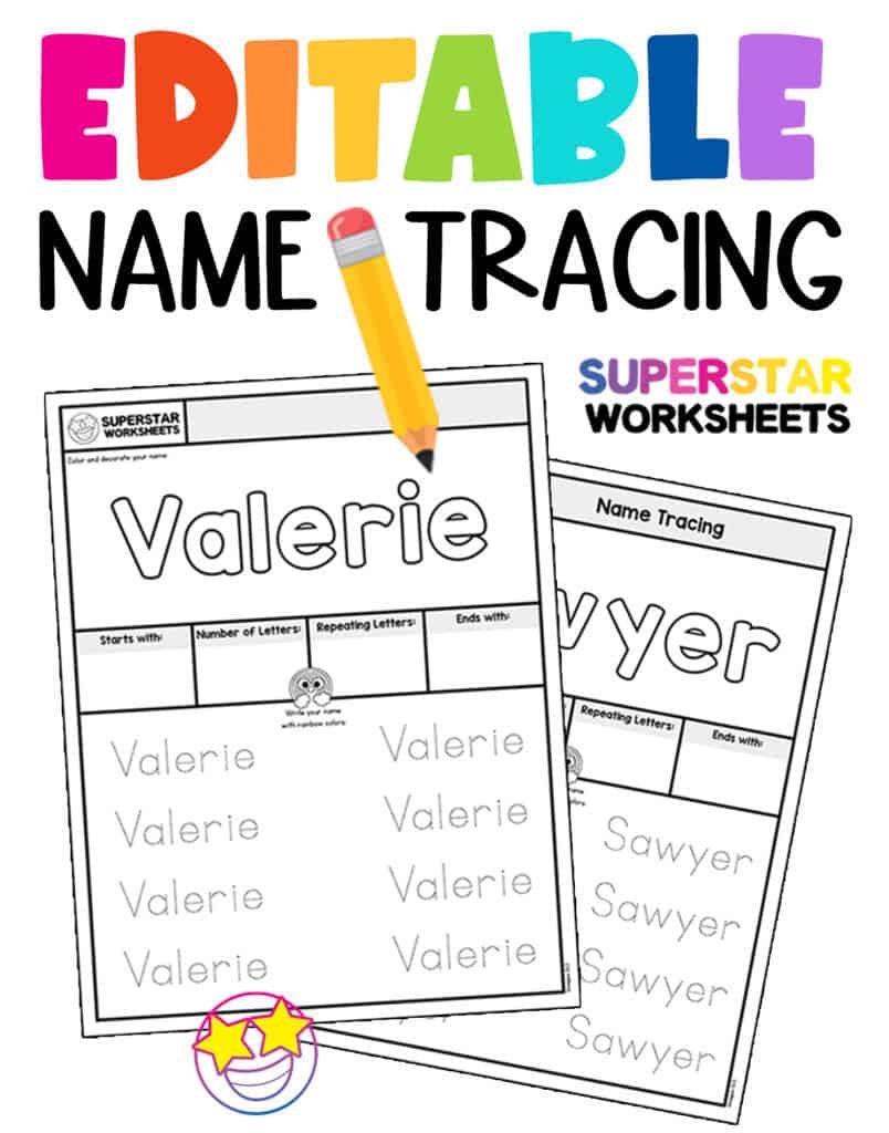 free printable name tracing worksheets