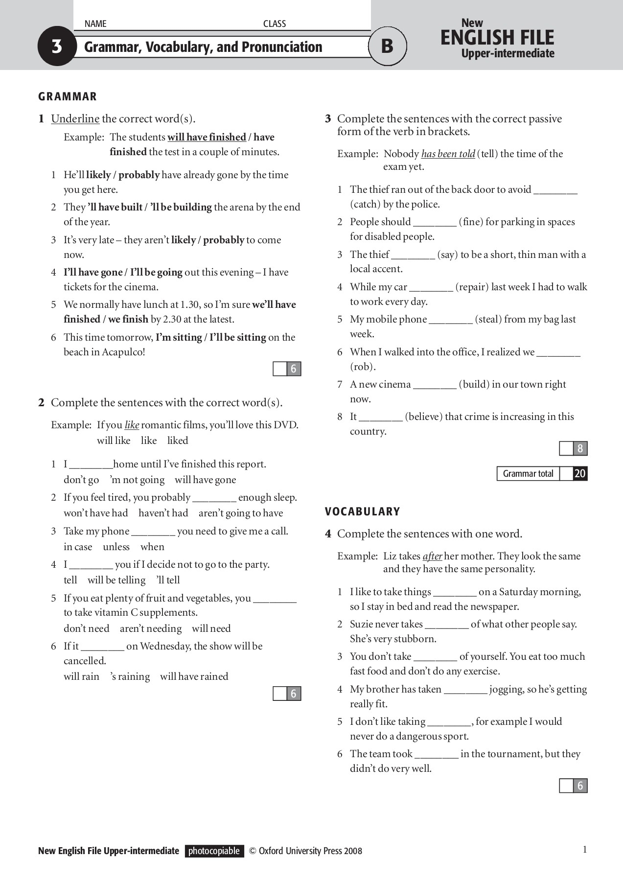 New 3 Grammar Vocabulary And Pronunciation B ENGLISH Flip 
