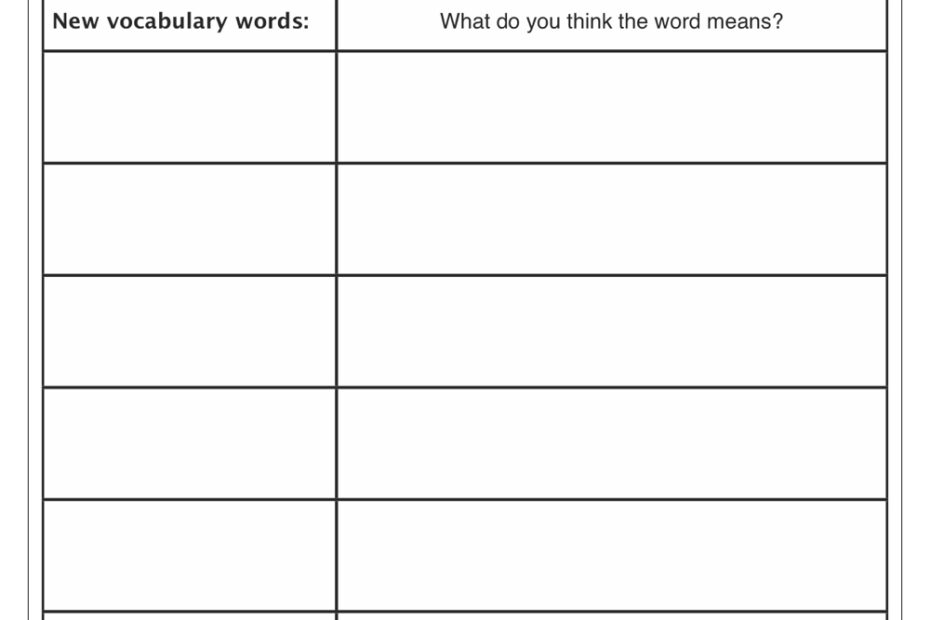 New Vocabulary Words Worksheet Have Fun Teaching