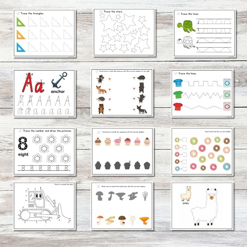 preschool tracing printable worksheets