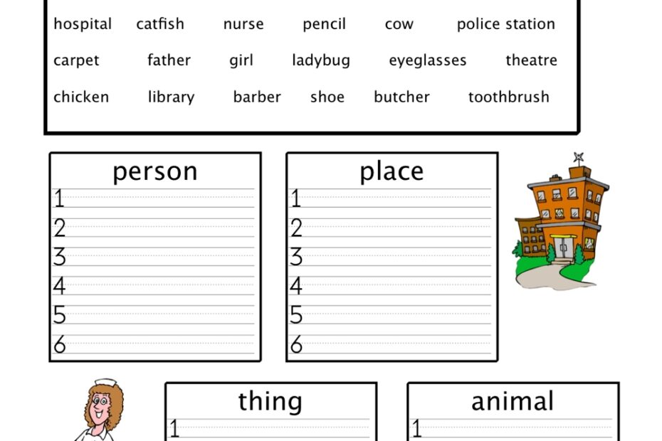 Noun Sorting Worksheet Have Fun Teaching