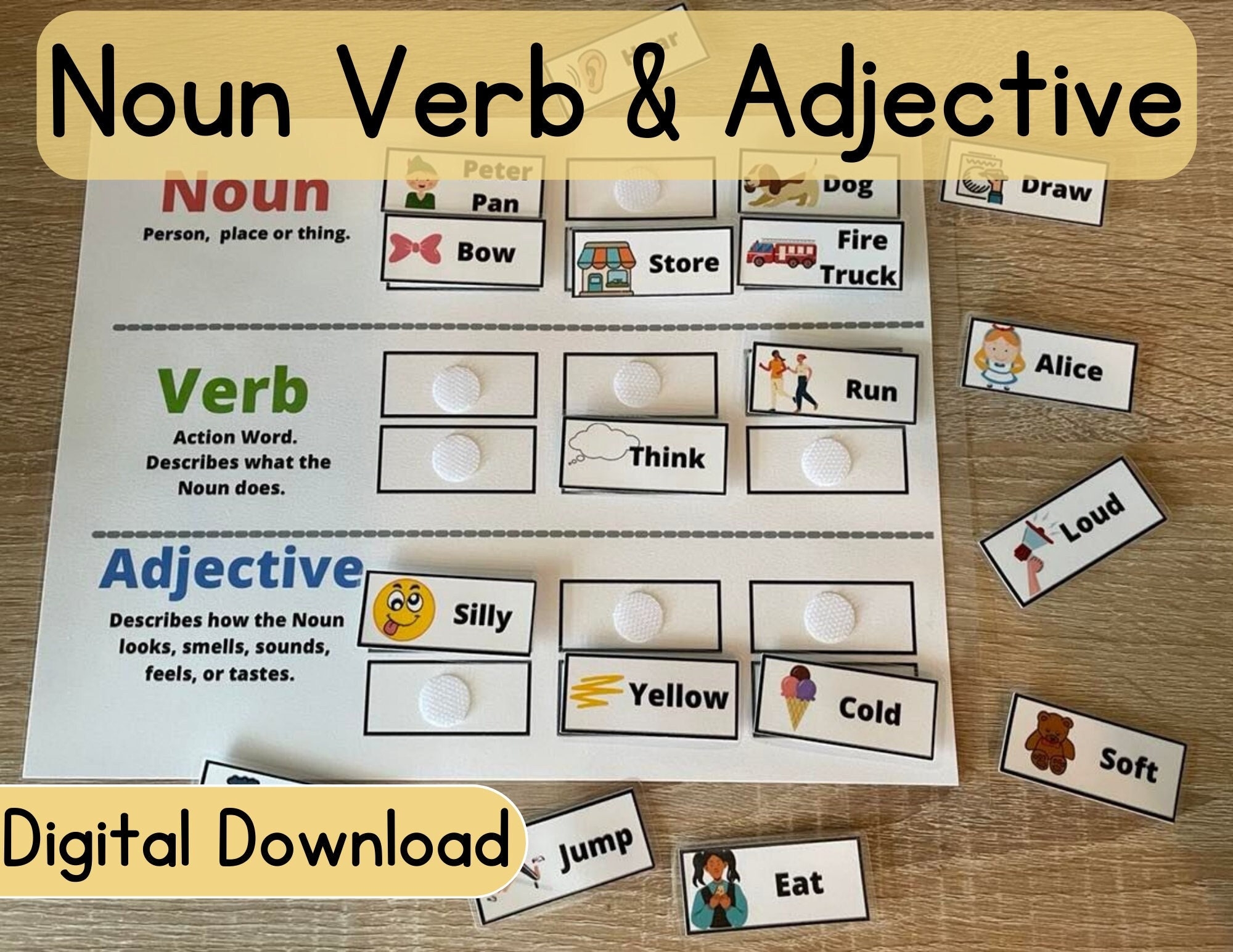 Noun Verb Adjective Etsy Australia