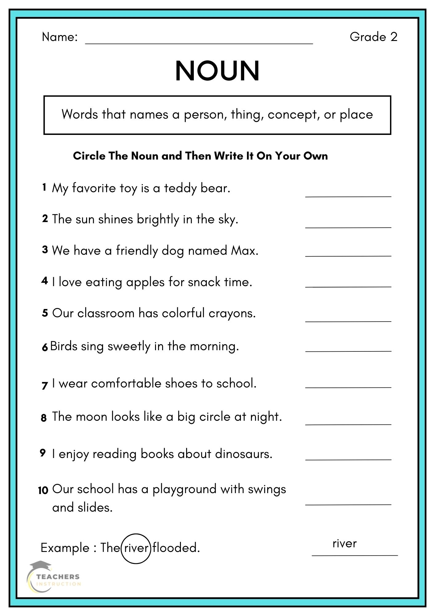 common nouns worksheet with answers