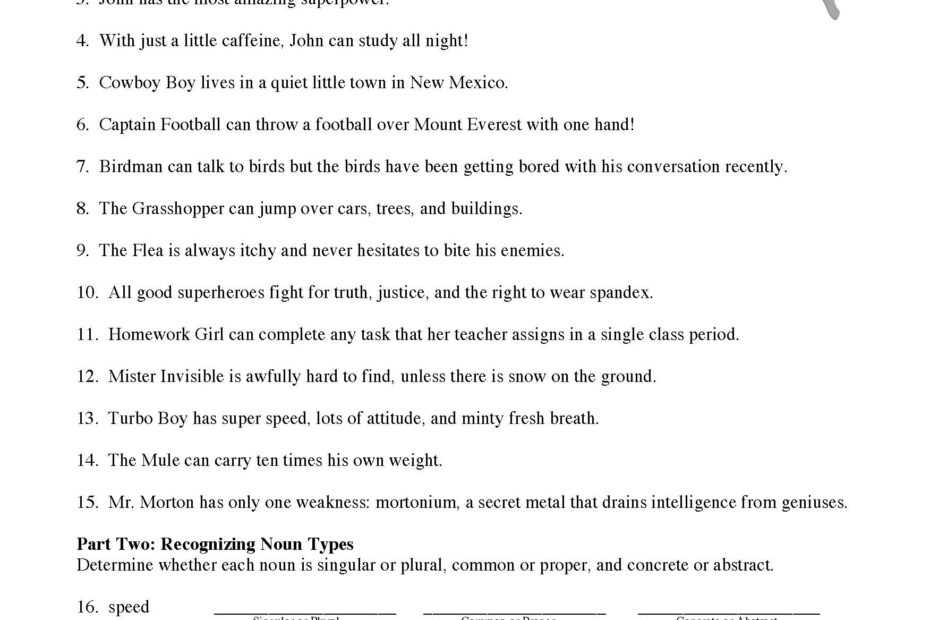Noun Worksheets Lessons And Tests Parts Of Speech Activities