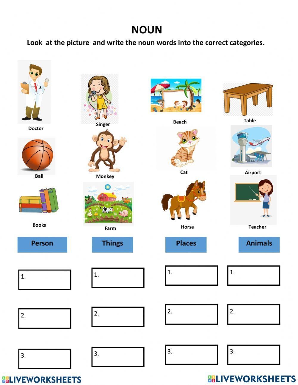 Nouns Online Exercise For GRADE 3 Live Worksheets Worksheets Library