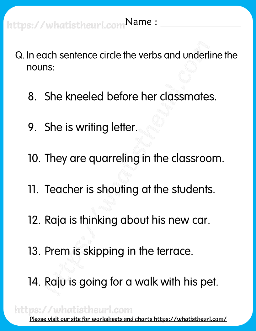 Nouns U0026 Verbs Worksheets For Grade 3 Your Home Teacher