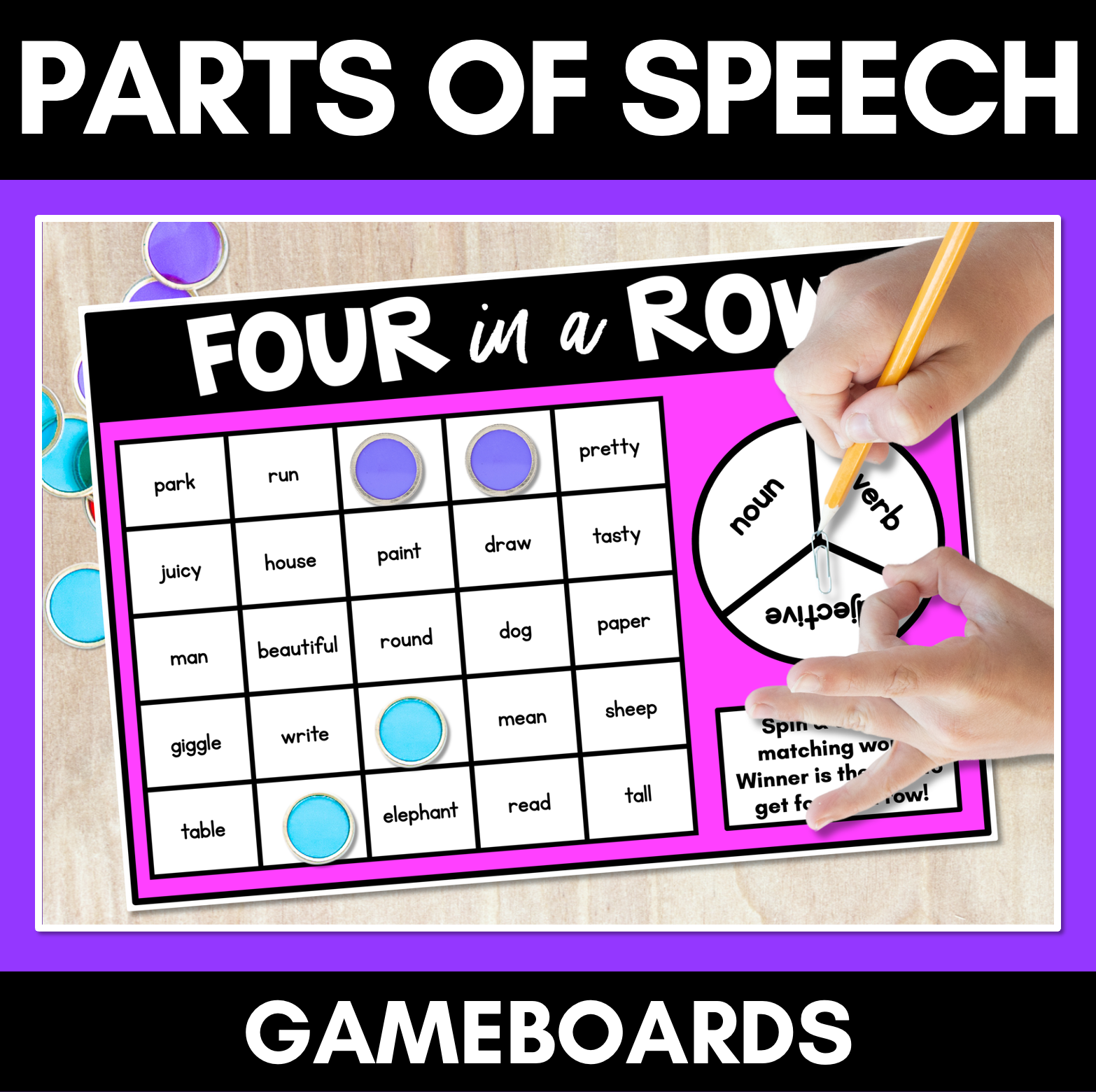 Nouns Verbs Adjective Game NO PREP GRAMMAR GAME Mrs Learning Bee