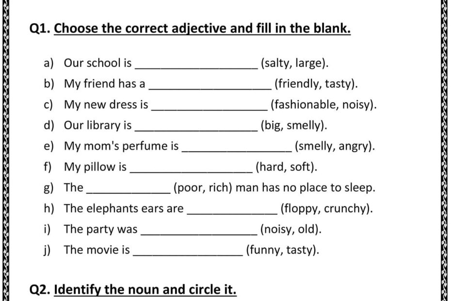Nouns Verbs Adjectives Skoolon Worksheets Library