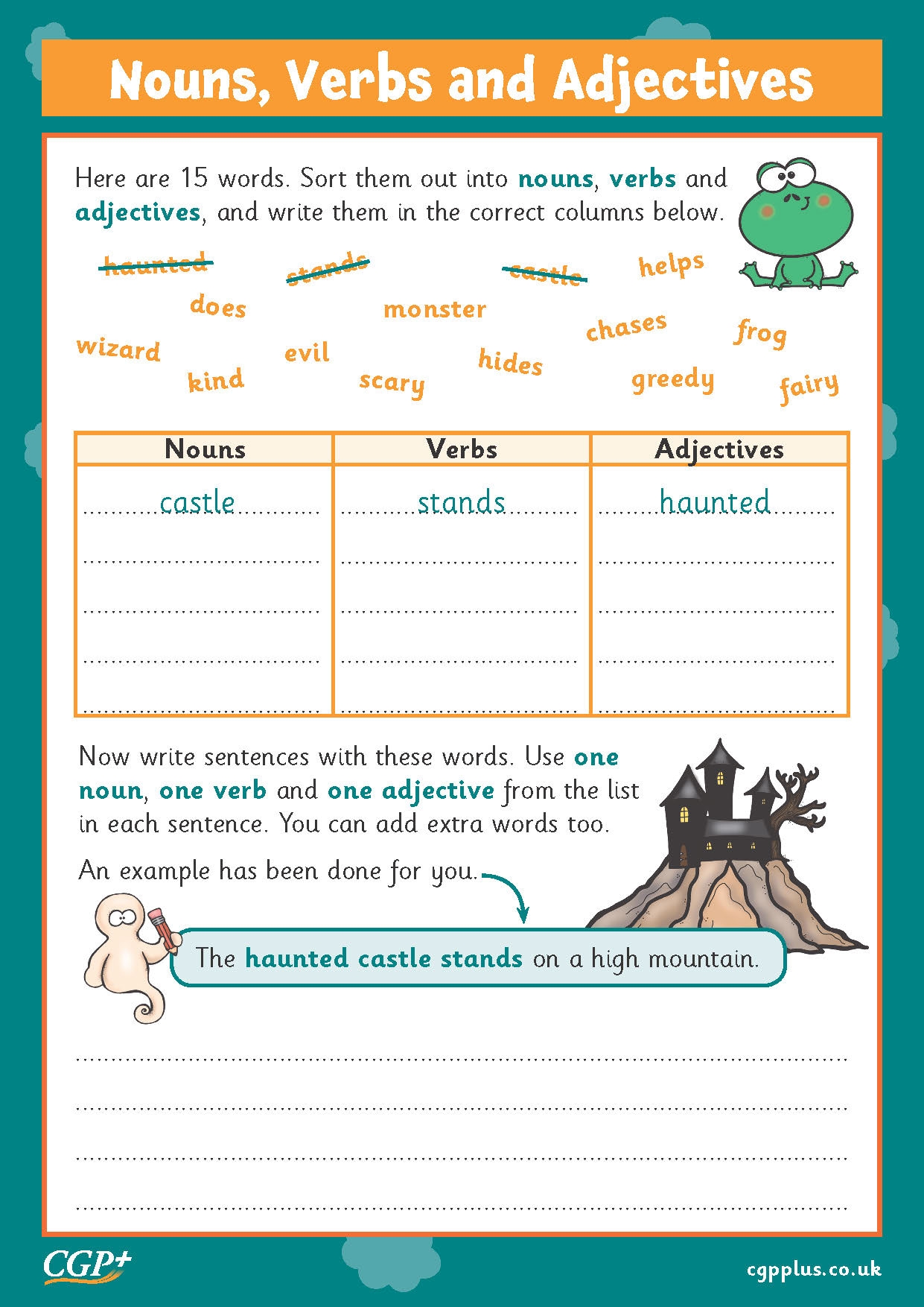 Nouns Verbs And Adjectives Fantasy Year 2 CGP Plus 